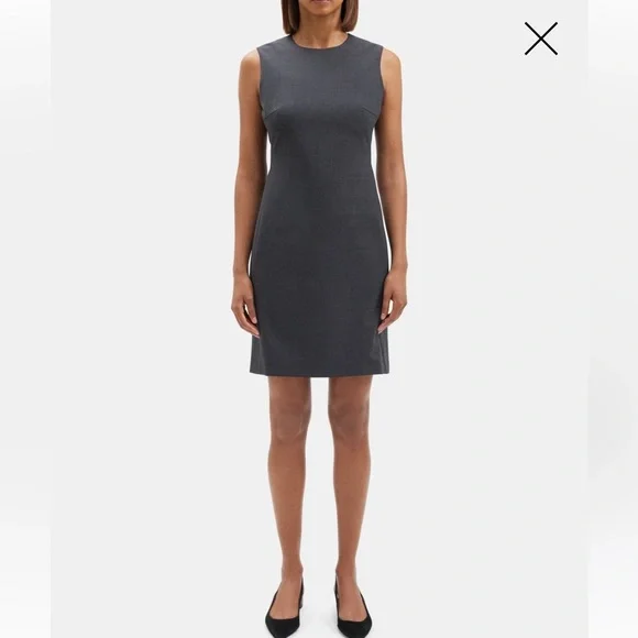 Theory | Dresses | Theory Sleeveless Fitted Dress In Charcoal Melange  Tailor Wool Size 4 | Poshmark